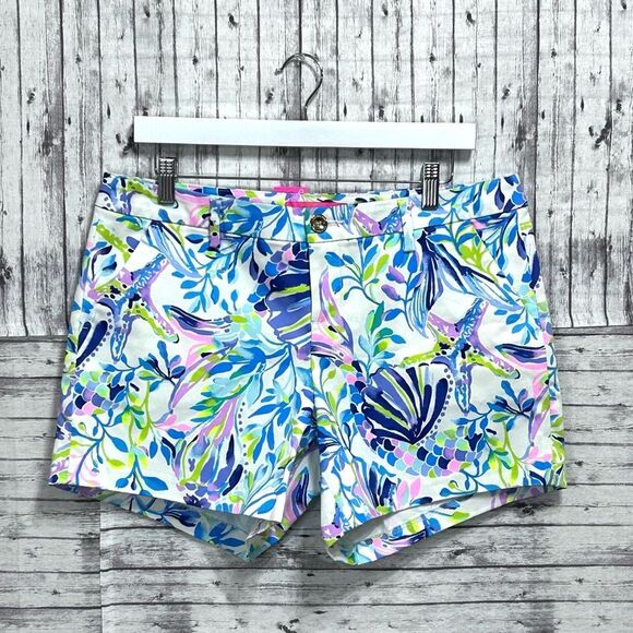 Lilly Pulitzer Callahan Stretch Shorts Shell Beach - Picture 1 of 9